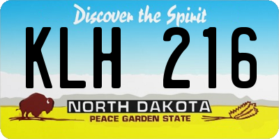 ND license plate KLH216