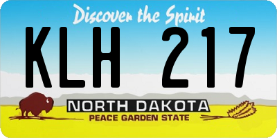 ND license plate KLH217