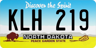 ND license plate KLH219