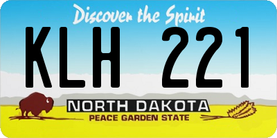 ND license plate KLH221