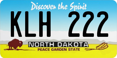 ND license plate KLH222