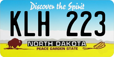 ND license plate KLH223