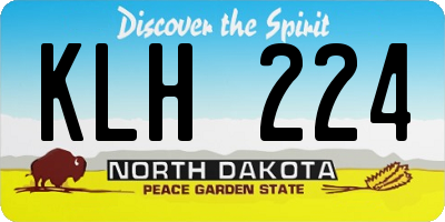 ND license plate KLH224