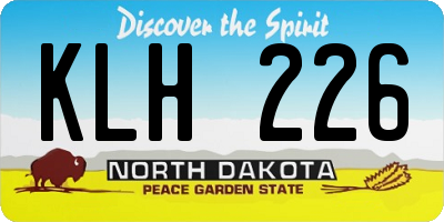 ND license plate KLH226