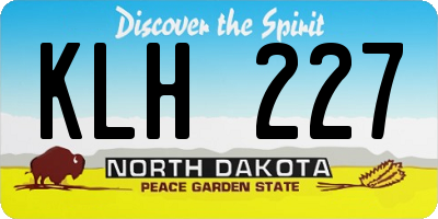 ND license plate KLH227