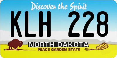ND license plate KLH228