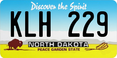 ND license plate KLH229