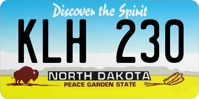 ND license plate KLH230