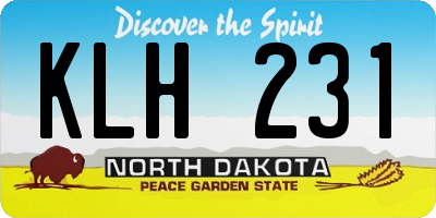 ND license plate KLH231
