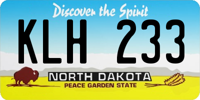 ND license plate KLH233