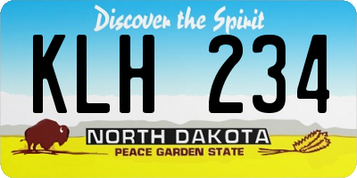 ND license plate KLH234