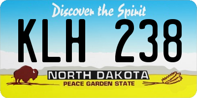 ND license plate KLH238