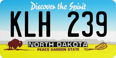 ND license plate KLH239