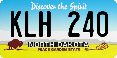 ND license plate KLH240
