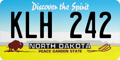 ND license plate KLH242