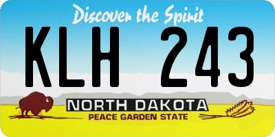 ND license plate KLH243