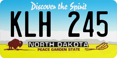 ND license plate KLH245