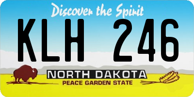 ND license plate KLH246