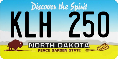 ND license plate KLH250