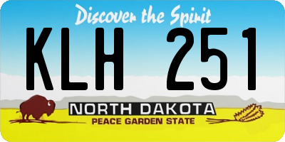 ND license plate KLH251