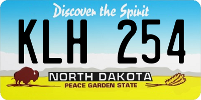 ND license plate KLH254