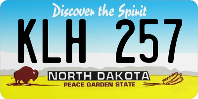 ND license plate KLH257