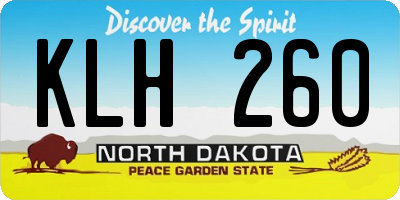 ND license plate KLH260