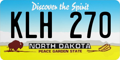 ND license plate KLH270