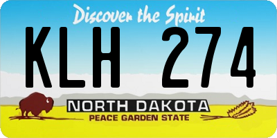 ND license plate KLH274