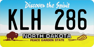 ND license plate KLH286