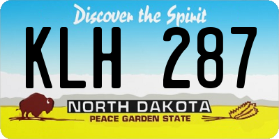 ND license plate KLH287