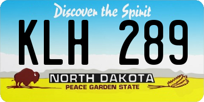 ND license plate KLH289