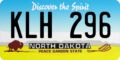 ND license plate KLH296
