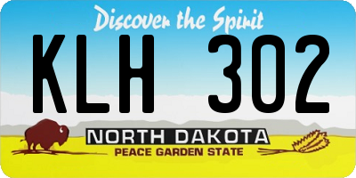 ND license plate KLH302