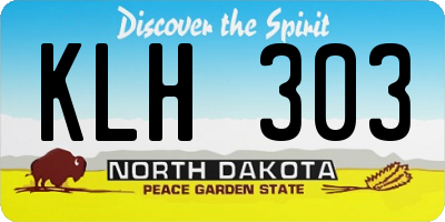 ND license plate KLH303