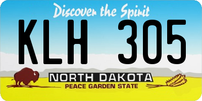 ND license plate KLH305