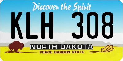 ND license plate KLH308