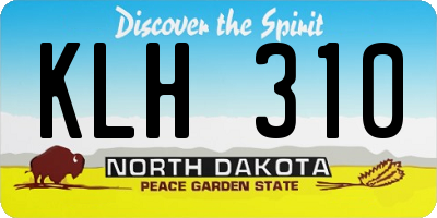 ND license plate KLH310