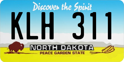 ND license plate KLH311