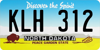 ND license plate KLH312