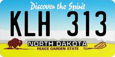 ND license plate KLH313