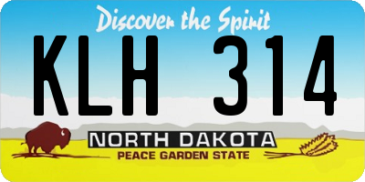 ND license plate KLH314
