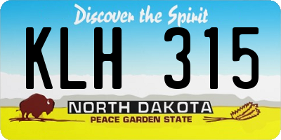 ND license plate KLH315