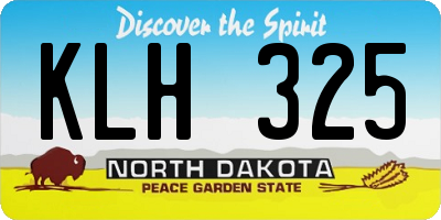 ND license plate KLH325
