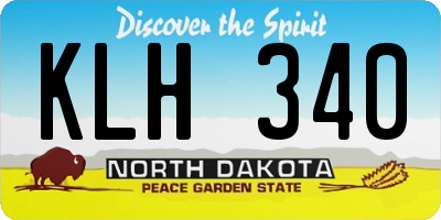 ND license plate KLH340