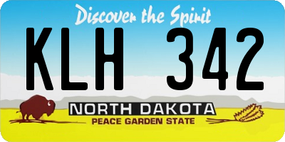ND license plate KLH342