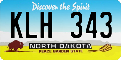 ND license plate KLH343