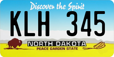 ND license plate KLH345