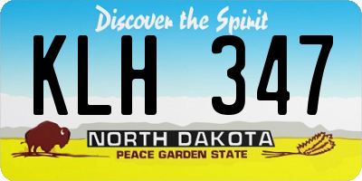 ND license plate KLH347