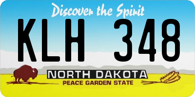 ND license plate KLH348